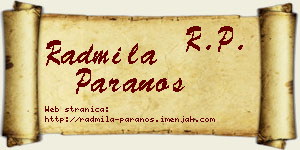 Radmila Paranos vizit kartica